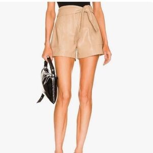Jonathan Simkhai Mari Vegan Leather Tie Waist Shorts